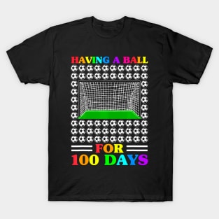 100 Days of School Teacher 100th Day Soccer For Boys T-Shirt